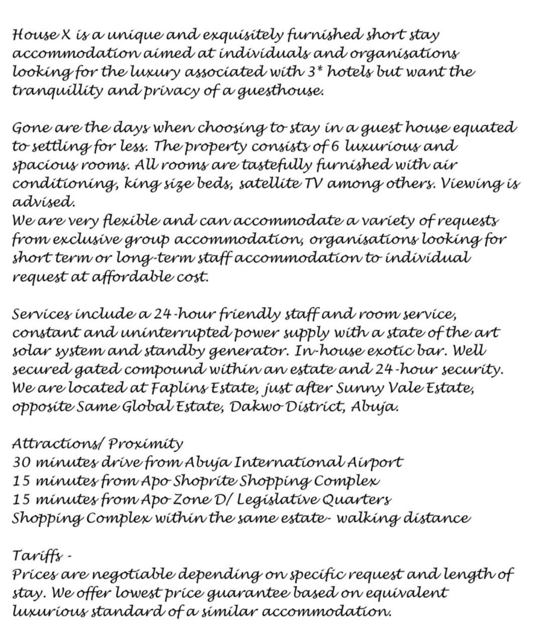 House X Hotel Abuja Eksteriør billede